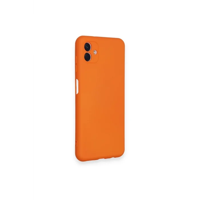 Mey İthalat®  Samsung Galaxy A04 Kılıf Nano içi Kadife Silikon - Turuncu