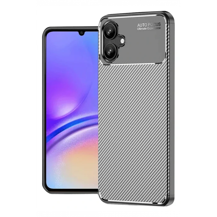 Mey İthalat®  Samsung Galaxy A06 Kılıf Auto Focus Karbon Kapak - Gri