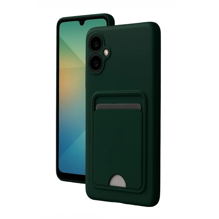 Mey İthalat®  Samsung Galaxy A07 4G Kelvin Kartvizitli Silikon - Koyu Yeşil