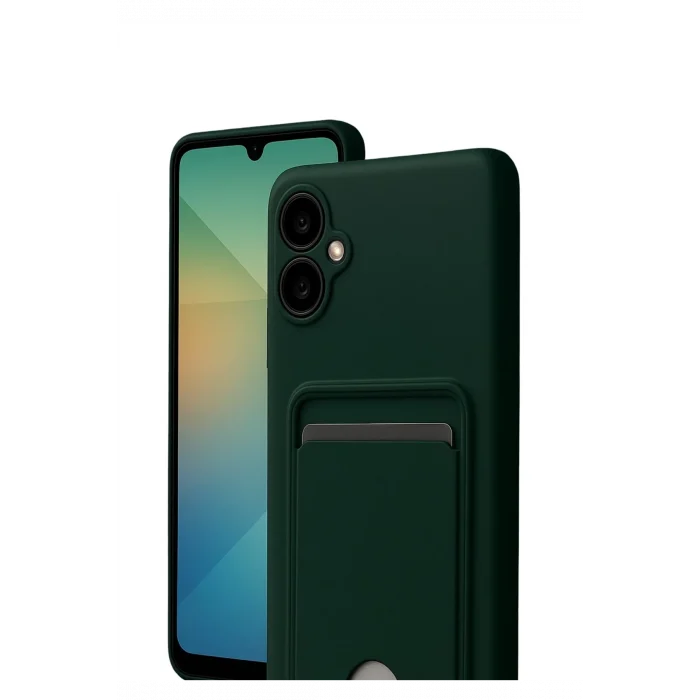 Mey İthalat®  Samsung Galaxy A07 4G Kelvin Kartvizitli Silikon - Koyu Yeşil