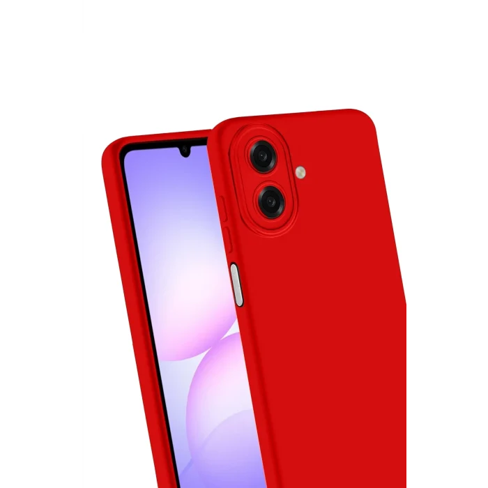 Mey İthalat®  Samsung Galaxy A07 4G Nano içi Kadife Silikon - Kırmızı