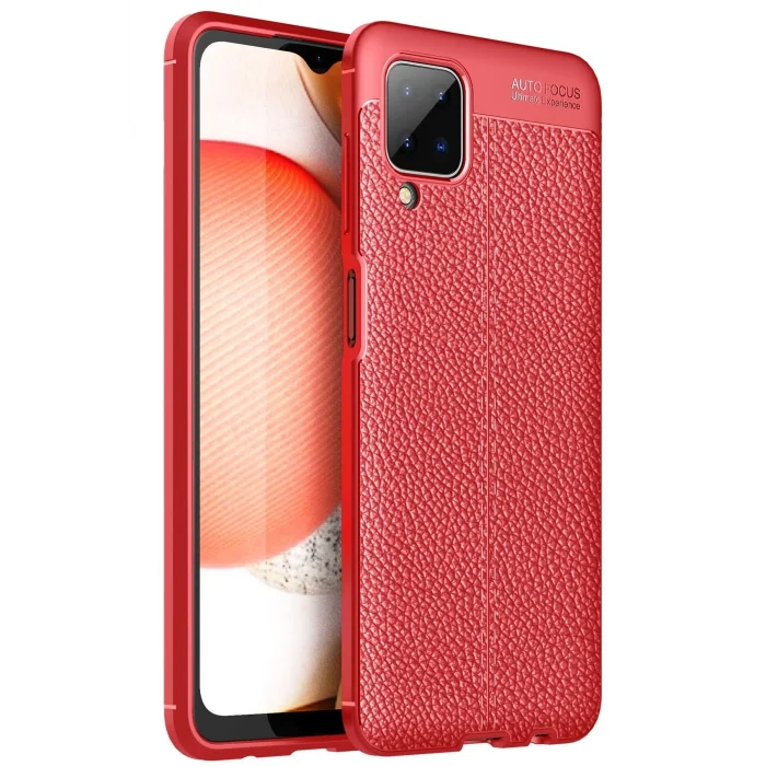 Mey İthalat®  Samsung Galaxy A12 Kılıf Auto Focus Kapak - Kırmızı