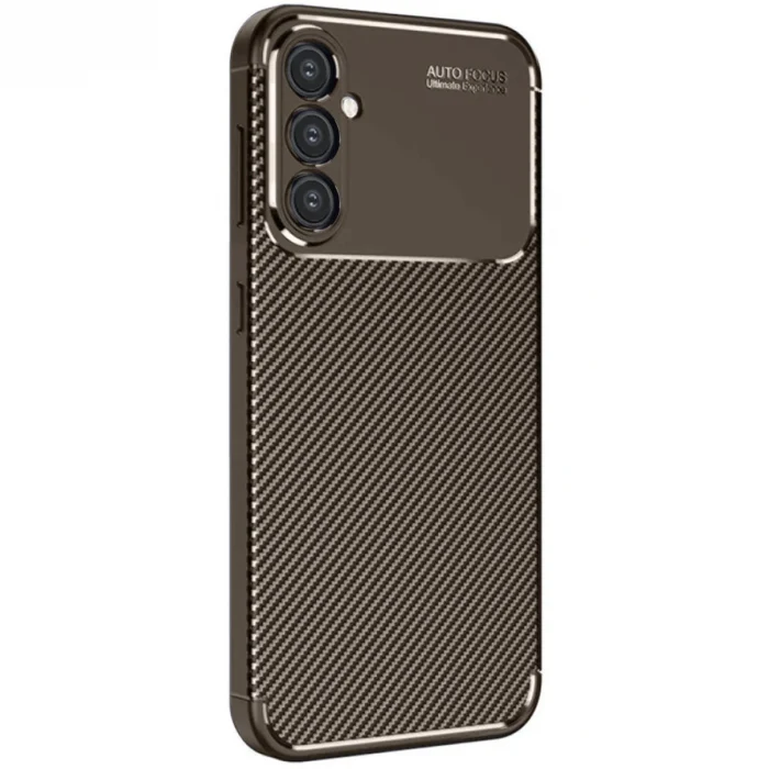 Mey İthalat®  Samsung Galaxy A16 5G Kılıf Auto Focus Karbon Kapak - Kahverengi