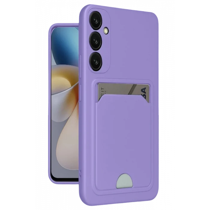 Mey İthalat®  Samsung Galaxy A16 5G Kılıf Kelvin Kartvizitli Silikon - Lila