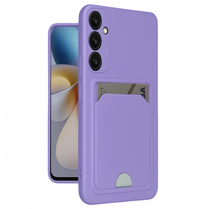 Mey İthalat®  Samsung Galaxy A16 5G Kılıf Kelvin Kartvizitli Silikon - Lila