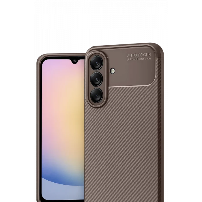 Mey İthalat®  Samsung Galaxy A17 5G Auto Focus Karbon Kapak - Kahverengi