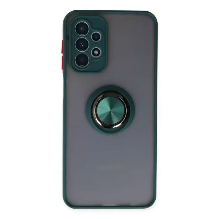 Mey İthalat®  Samsung Galaxy A23 4G Kılıf Montreal Yüzüklü Silikon Kapak - Yeşil