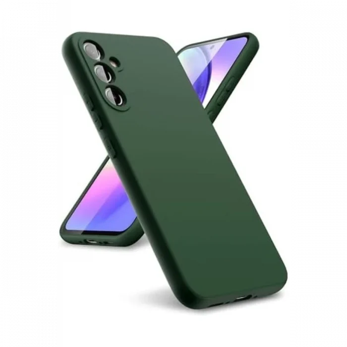 Mey İthalat®  Samsung Galaxy A24 4G Kılıf First Silikon - Koyu Yeşil