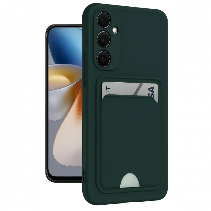 Mey İthalat®  Samsung Galaxy A26 Kılıf Kelvin Kartvizitli Silikon - Koyu Yeşil