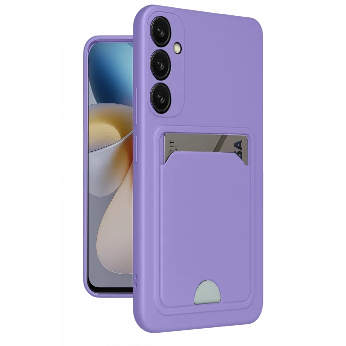 Mey İthalat®  Samsung Galaxy A26 Kılıf Kelvin Kartvizitli Silikon - Lila