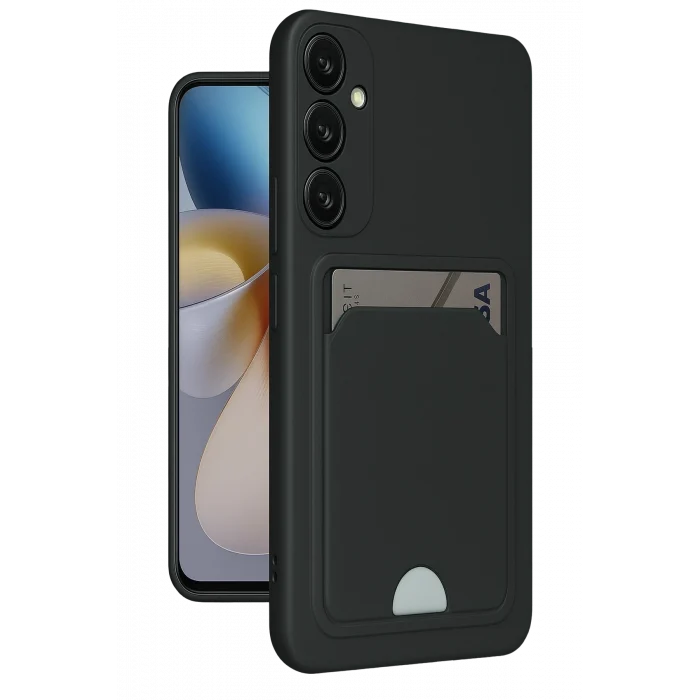 Mey İthalat®  Samsung Galaxy A26 Kılıf Kelvin Kartvizitli Silikon - Siyah