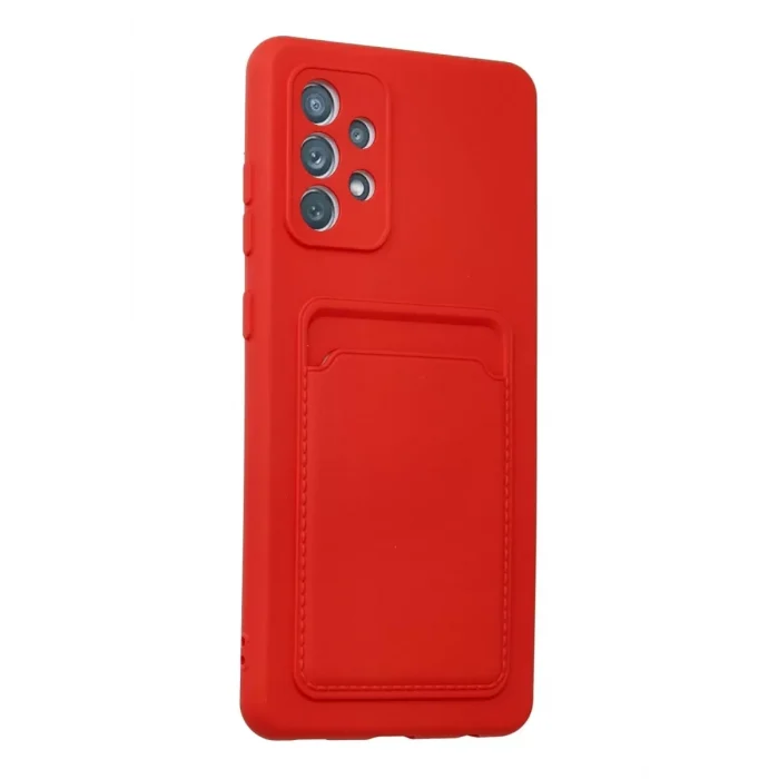 Mey İthalat®  Samsung Galaxy A32 Kılıf Kelvin Kartvizitli Silikon - Kırmızı