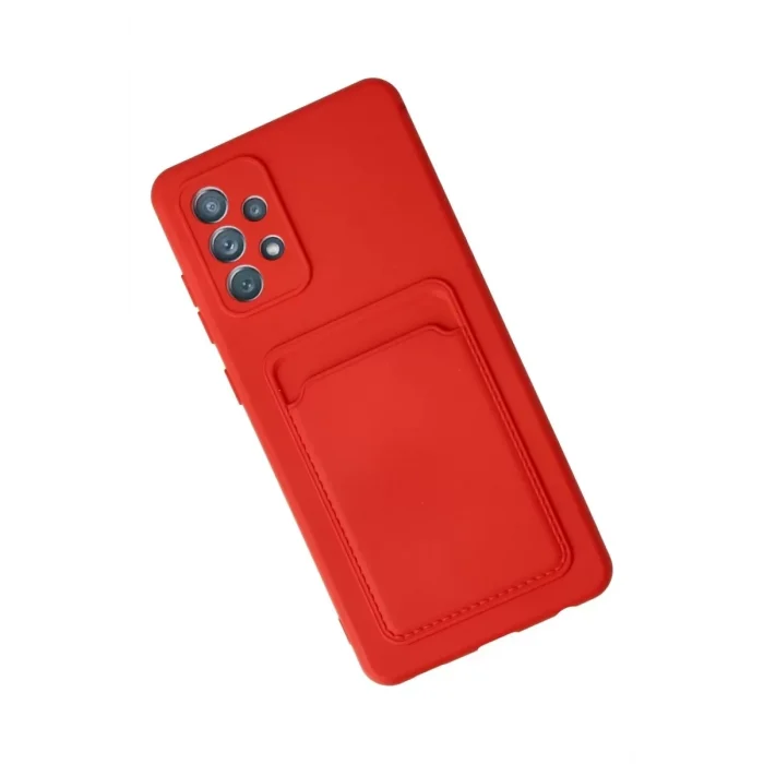 Mey İthalat®  Samsung Galaxy A32 Kılıf Kelvin Kartvizitli Silikon - Kırmızı
