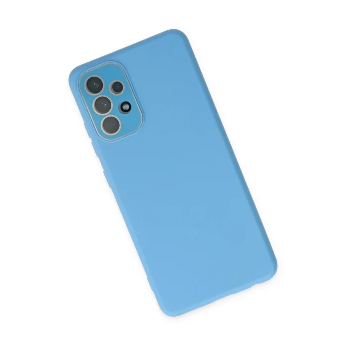 Mey İthalat®  Samsung Galaxy A33 5G Kılıf Lansman Glass Kapak - Mavi