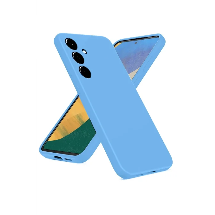 Mey İthalat®  Samsung Galaxy A36 Kılıf Nano içi Kadife Silikon - Mavi