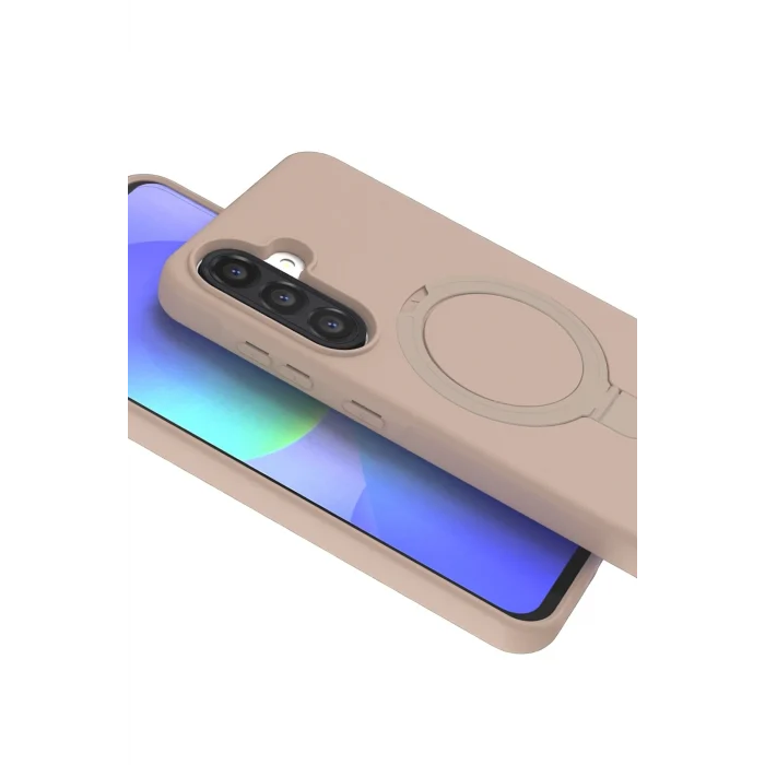 Mey İthalat®  Samsung Galaxy A36 Regal Magsafe Standlı Kapak - Çöl Titanyum