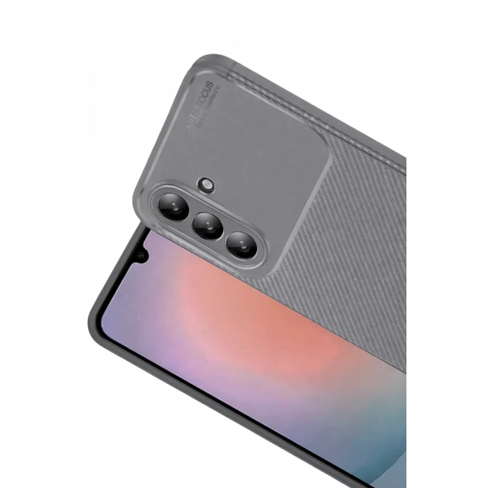 Mey İthalat®  Samsung Galaxy A37 5G Auto Focus Karbon Kapak - Gri