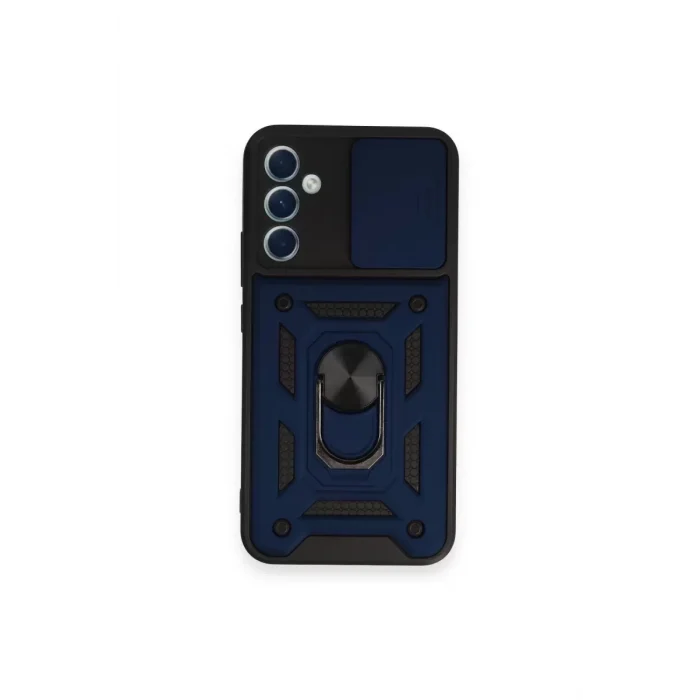 Mey İthalat®  Samsung Galaxy A54 5G Kılıf Pars Lens Yüzüklü Silikon - Lacivert