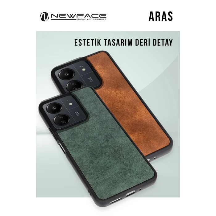 Mey İthalat®  Samsung Galaxy A56 Kılıf Aras Deri Kapak - Koyu Yeşil