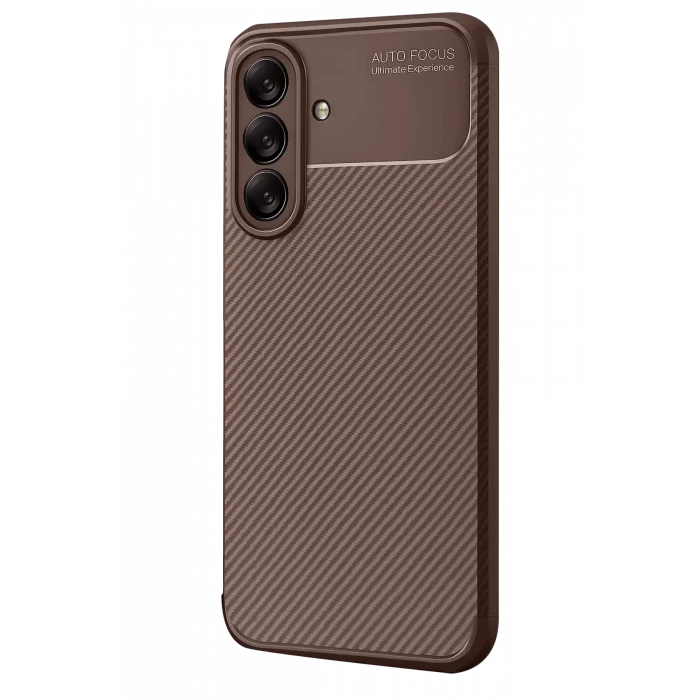 Mey İthalat®  Samsung Galaxy A56 Kılıf Auto Focus Karbon Kapak - Kahverengi