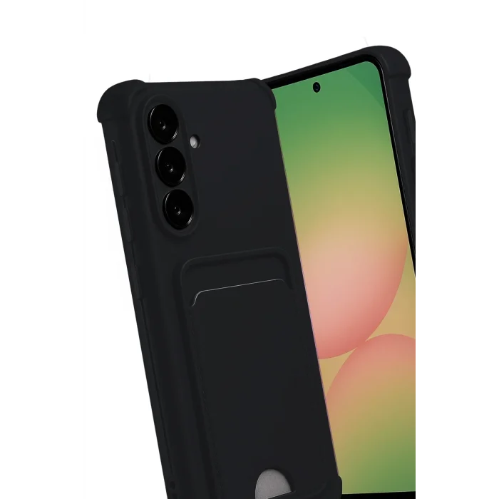 Mey İthalat®  Samsung Galaxy A56 Kılıf Kelvin Kartvizitli Silikon - Siyah