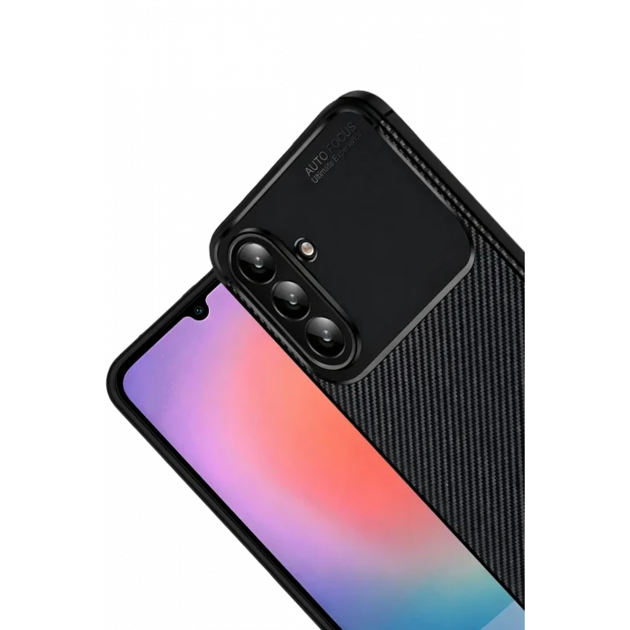 Mey İthalat®  Samsung Galaxy A57 5G Auto Focus Karbon Kapak - Siyah