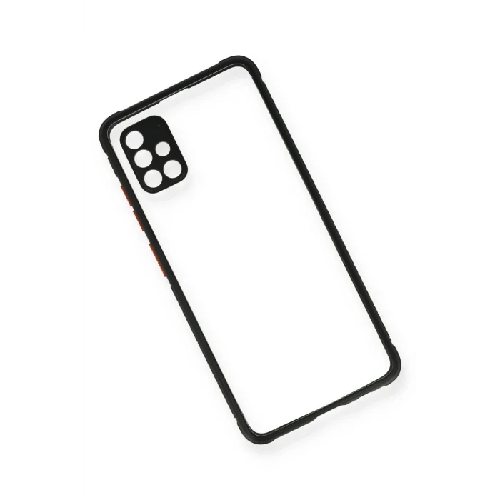 Mey İthalat®  Samsung Galaxy A71 Kılıf Miami Şeffaf Silikon - Siyah