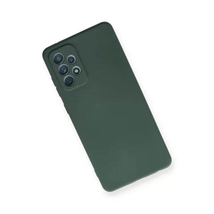Mey İthalat®  Samsung Galaxy A72 Kılıf Nano içi Kadife Silikon - Koyu Yeşil