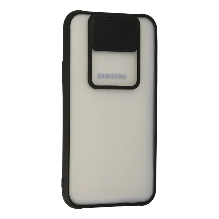 Mey İthalat®  Samsung Galaxy J7 Kılıf Palm Buzlu Kamera Sürgülü Silikon - Siyah