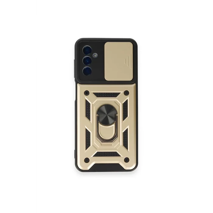Mey İthalat®  Samsung Galaxy M14 5G Kılıf Pars Lens Yüzüklü Silikon - Gold