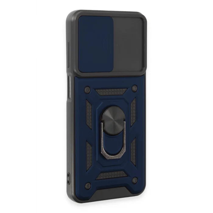 Mey İthalat®  Samsung Galaxy M14 5G Kılıf Pars Lens Yüzüklü Silikon - Lacivert