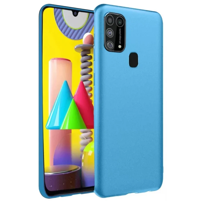 Mey İthalat®  Samsung Galaxy M31 Kılıf Nano içi Kadife Silikon - Mavi