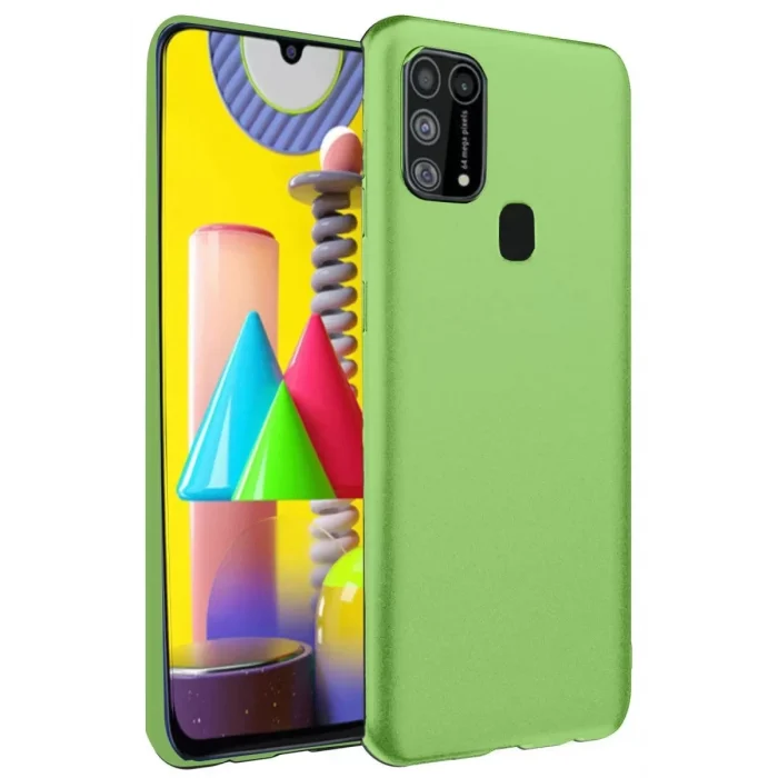 Mey İthalat®  Samsung Galaxy M31 Kılıf Nano içi Kadife Silikon - Yeşil