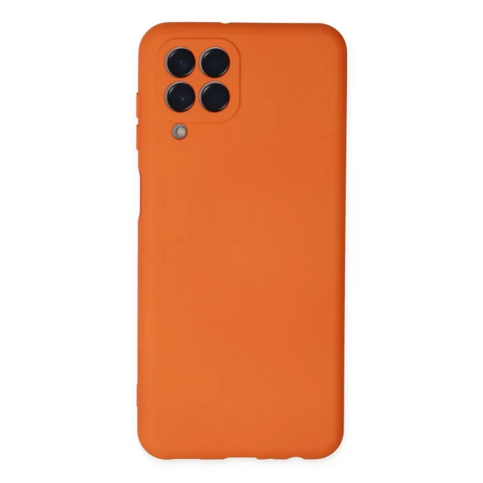 Mey İthalat®  Samsung Galaxy M33 Kılıf Nano içi Kadife Silikon - Turuncu
