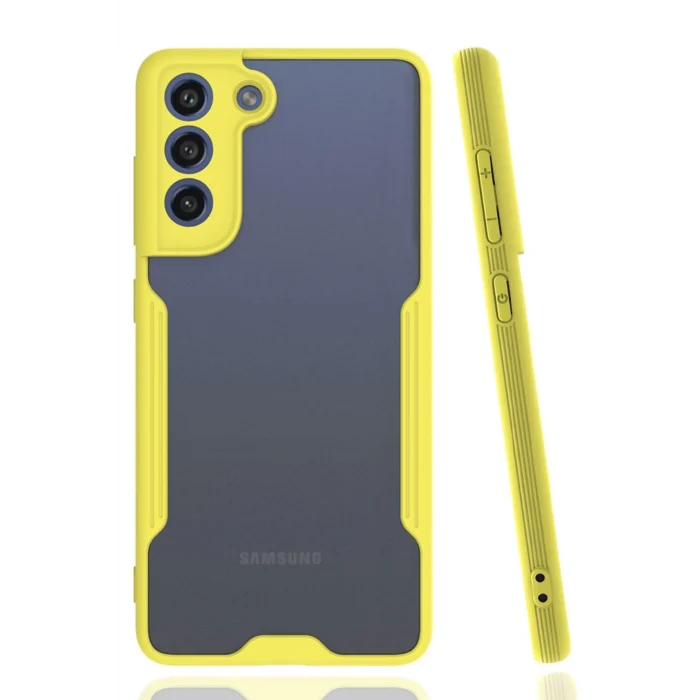 Mey İthalat®  Samsung Galaxy S21 FE Kılıf Platin Silikon - Sarı