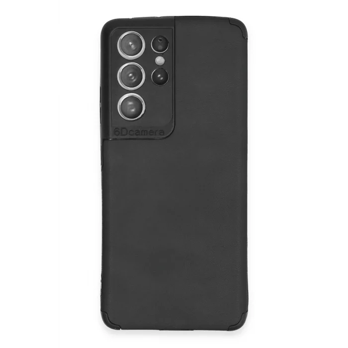 Mey İthalat®  Samsung Galaxy S21 Ultra Kılıf Loop Deri Silikon - Siyah