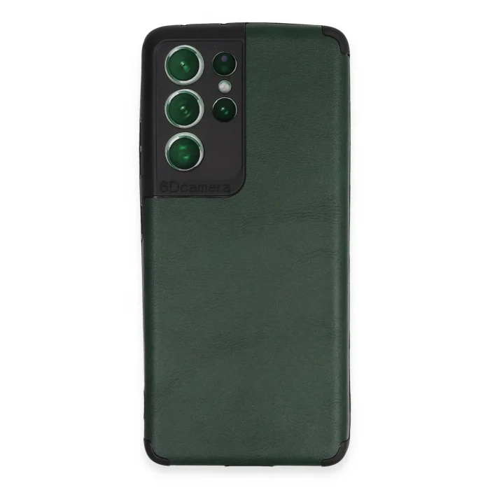 Mey İthalat®  Samsung Galaxy S21 Ultra Kılıf Loop Deri Silikon - Yeşil
