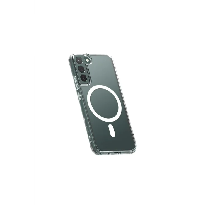 Mey İthalat®  Samsung Galaxy S22 Kılıf Magneticsafe Şeffaf Silikon - Şeffaf