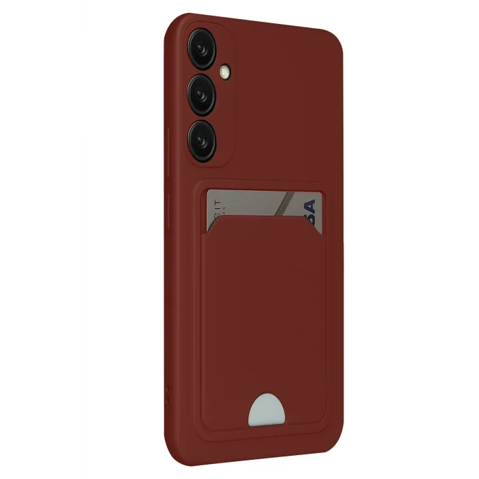 Mey İthalat®  Samsung Galaxy S24 FE Kılıf Kelvin Kartvizitli Silikon - Bordo