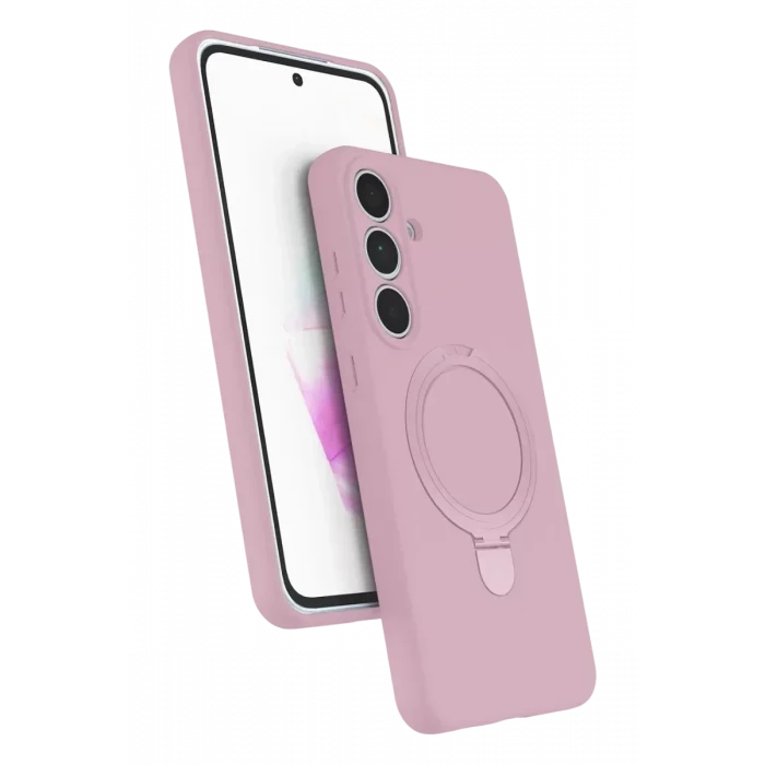 Mey İthalat®  Samsung Galaxy S24 FE Regal Magsafe Standlı Kapak - Açık Pembe