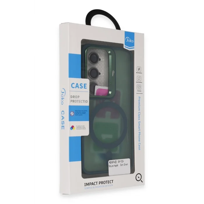 Mey İthalat®  Samsung Galaxy S24 Flet Lens Magsafe Kapak - Koyu Yeşil