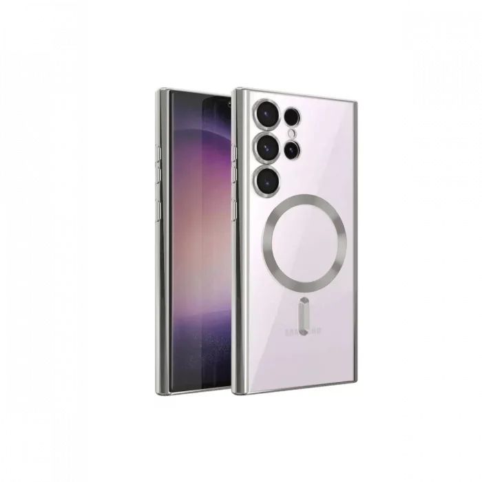 Mey İthalat®  Samsung Galaxy S24 Ultra Kılıf Kross Magneticsafe Kapak - Gümüş