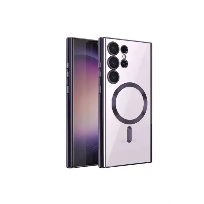 Mey İthalat®  Samsung Galaxy S24 Ultra Kılıf Kross Magneticsafe Kapak - Mor