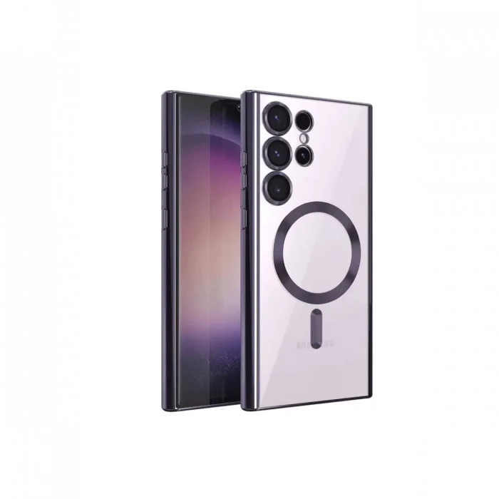Mey İthalat®  Samsung Galaxy S24 Ultra Kılıf Kross Magneticsafe Kapak - Mor