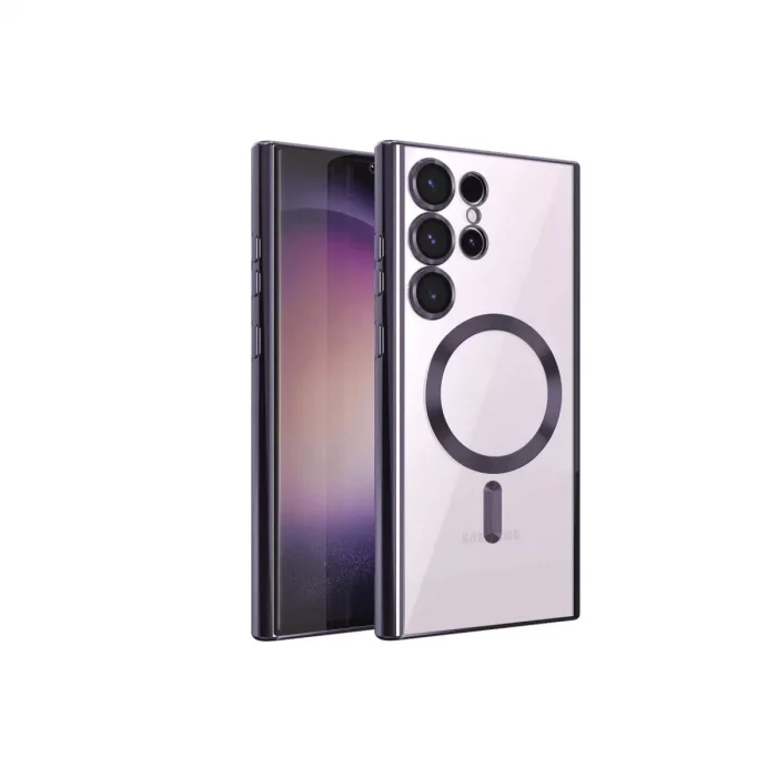 Mey İthalat®  Samsung Galaxy S24 Ultra Kılıf Kross Magneticsafe Kapak - Mor