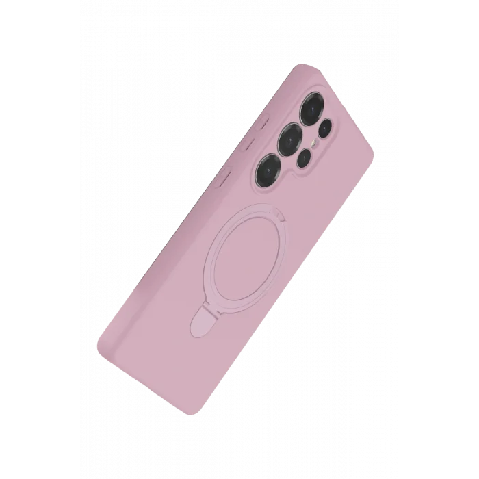 Mey İthalat®  Samsung Galaxy S24 Ultra Regal Magsafe Standlı Kapak - Açık Pembe
