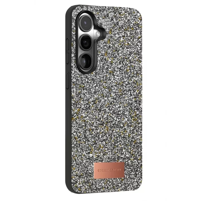 Mey İthalat®  Samsung Galaxy S25 Bright Simli Kapak - Gold