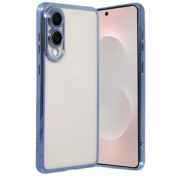 Mey İthalat®  Samsung Galaxy S25 Edge  Lensli Silikon - Açık Mavi