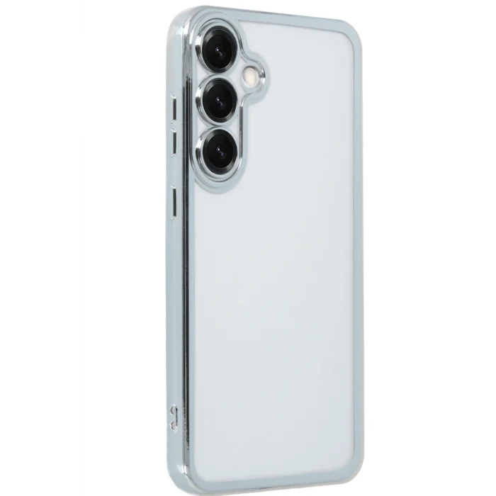 Mey İthalat®  Samsung Galaxy S25 Kılıf  Lensli Silikon - Gümüş