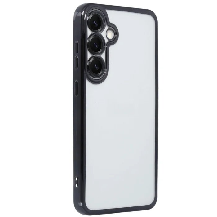 Mey İthalat®  Samsung Galaxy S25 Kılıf  Lensli Silikon - Siyah
